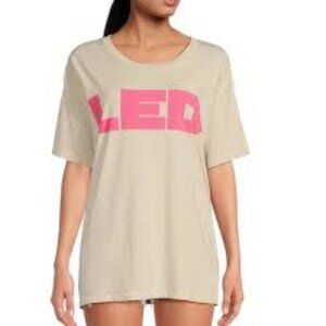 DAYDREAMER LED ZEPPELIN SHORT SLEEVE BEIGE PINK WOMEN T-SHIRT SIZE XS NEW